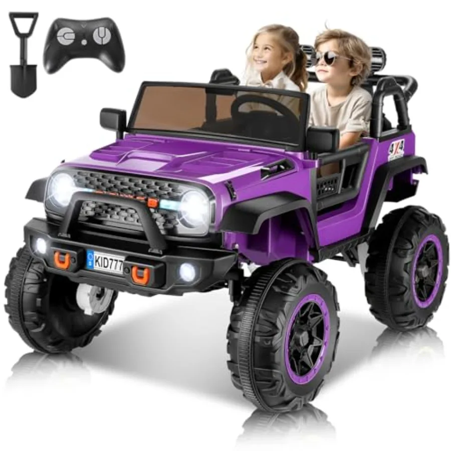 24V 4WD ride-on toy for outdoor use, purple ABS plastic body, vibrant purple color, remote control + dual-seat design with 20-i
24V 4WD ride-on toy for outdoor use, purple ABS plastic body, vibrant purple color, remote control + dual-seat design with 20-i