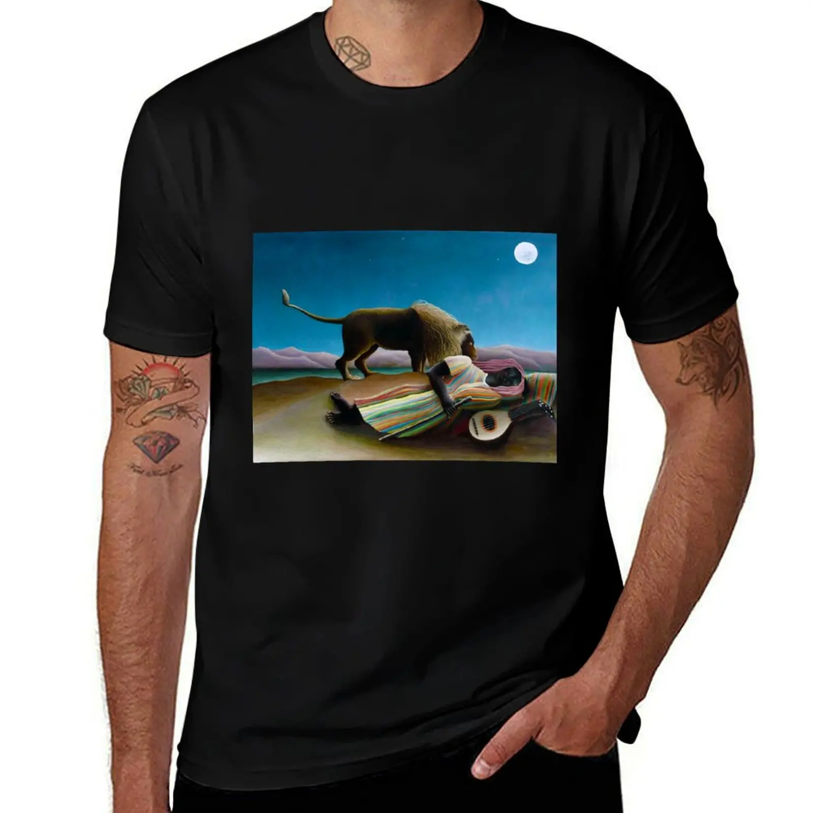 Henri Rousseau - The Sleeping Gypsy T-Shirt quick-drying graphic shirts Man t-shirt big and tall t shirts for men
Henri Rousseau - The Sleeping Gypsy T-Shirt quick-drying graphic shirts Man t-shirt big and tall t shirts for men