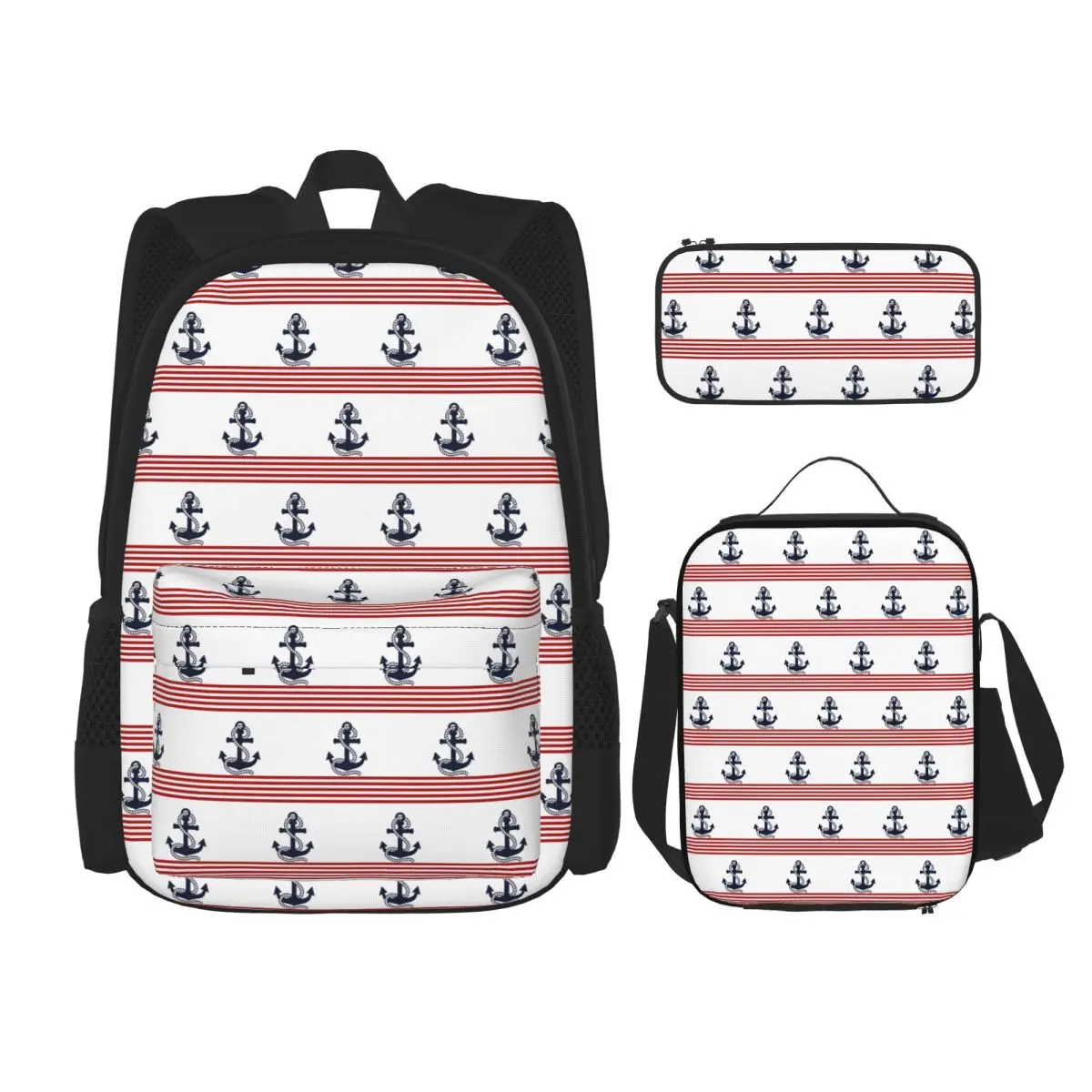 With A Navy Blue Anchor Backpacks Boys Girls Bookbag Students School Bags Kids Rucksack Lunch Bag Pen Bag Three-Piece Set
With A Navy Blue Anchor Backpacks Boys Girls Bookbag Students School Bags Kids Rucksack Lunch Bag Pen Bag Three-Piece Set