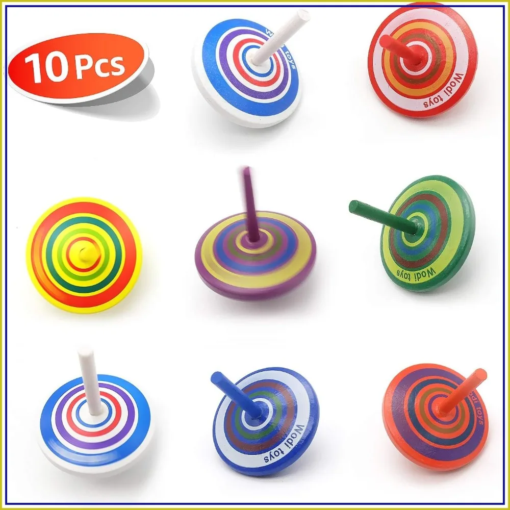 Wood Spinning Tops - Multicolored Painted Novelty Gyroscopes, Fun Flip Tops, Assorted Standard Tops, Kindergarten Education Toys, Party Favors, Prize, Great Gift, 10 Pcs/set
Wood Spinning Tops - Multicolored Painted Novelty Gyroscopes, Fun Flip Tops, Assorted Standard Tops, Kindergarten Education Toys, Party Favors, Prize, Great Gift, 10 Pcs/set