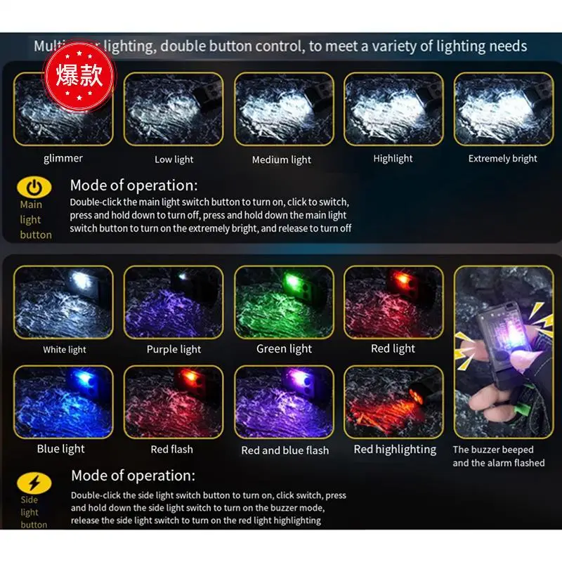 V20 Keychain Flashlight USB Rechargeable Flashlight With Clip Warm Red Blue COB Light 13 Modes Magnetic Flashlight
V20 Keychain Flashlight USB Rechargeable Flashlight With Clip Warm Red Blue COB Light 13 Modes Magnetic Flashlight