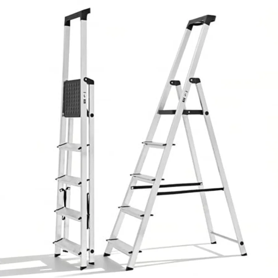 5 Step Ladder, 330lbs Folding Step Stool with Anti-Slip Wide Pedal, Tool Tray, Aluminum Stool Ladders, Safety Household Ladder
5 Step Ladder, 330lbs Folding Step Stool with Anti-Slip Wide Pedal, Tool Tray, Aluminum Stool Ladders, Safety Household Ladder