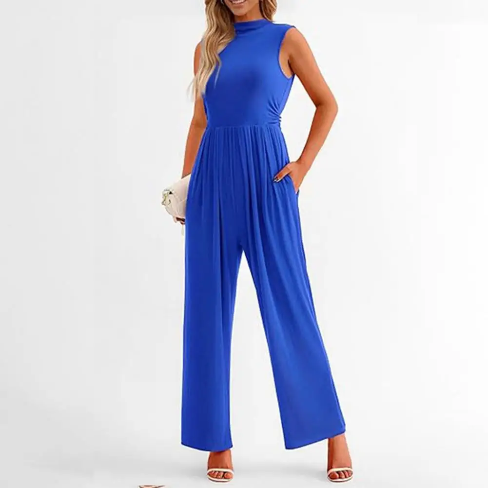 Breathable Women Jumpsuit Elegant Formal Jumpsuit with Wide Leg High Waist for Women Chic Summer Commute Outfit with Pockets
Breathable Women Jumpsuit Elegant Formal Jumpsuit with Wide Leg High Waist for Women Chic Summer Commute Outfit with Pockets
