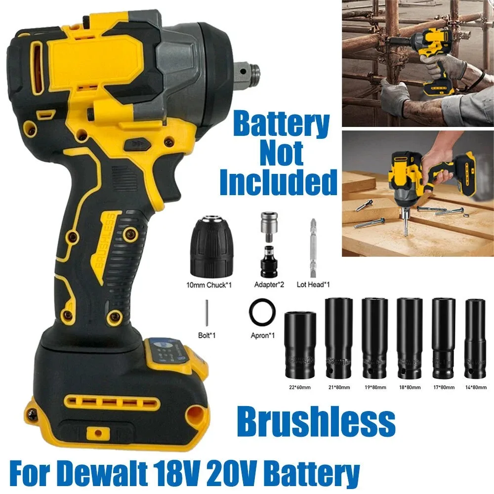 Бесщеточный аккумуляторный ударный гайковерт 1/2 дюйма, 800 Нм, для аккумуляторов Dewalt 18В/20В
Бесщеточный аккумуляторный ударный гайковерт 1/2 дюйма, 800 Нм, для аккумуляторов Dewalt 18В/20В