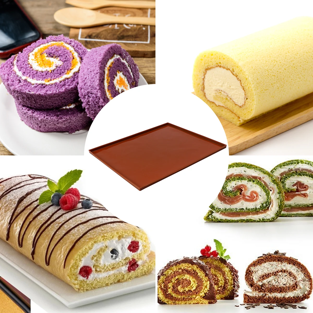 Cake Roll Bake Mold Double-sided Cake Roll Baking Tool Houshold Cake Baking Supplies for Home Bakery (Brown)
Cake Roll Bake Mold Double-sided Cake Roll Baking Tool Houshold Cake Baking Supplies for Home Bakery (Brown)
