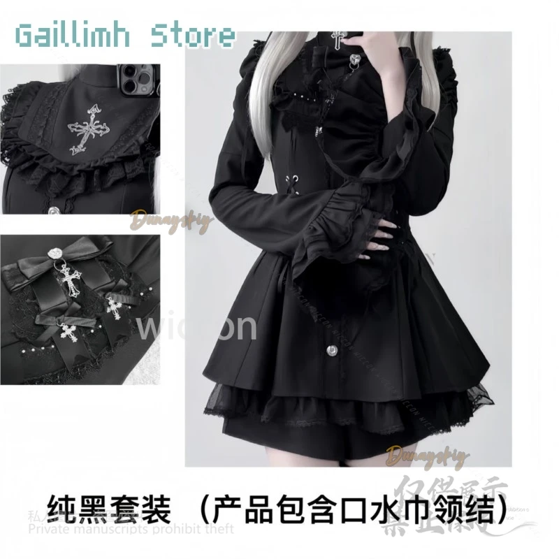 Sweetheart Encounter Decora Kei Lolita Dress Daily/Halloween Set: Lace Detachable Bib Bell SleevesWaist Cinching Gothic Kawaii
Sweetheart Encounter Decora Kei Lolita Dress Daily/Halloween Set: Lace Detachable Bib Bell SleevesWaist Cinching Gothic Kawaii