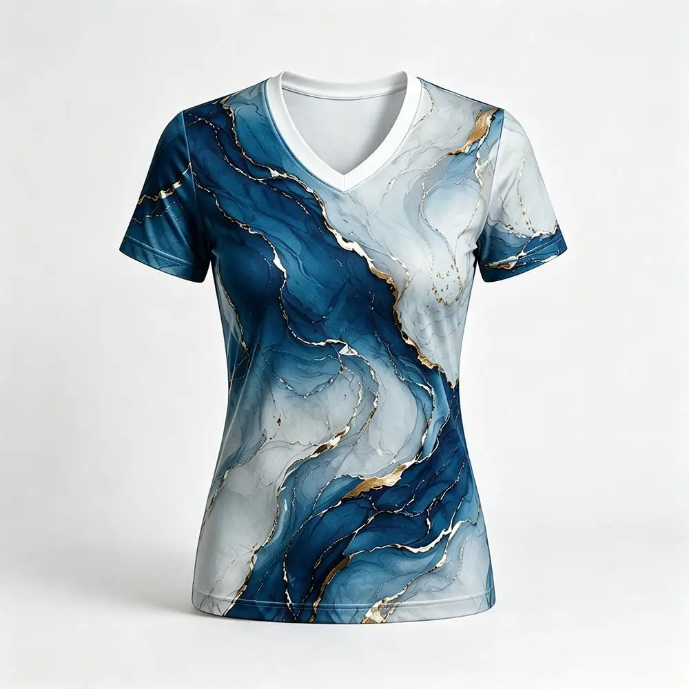 New Women's Marble Print T-Shirt Summer Breathable Casual V-Neck Short Sleeve Tops Fashion Elegant Office Daily Slim Fit Blouse
New Women's Marble Print T-Shirt Summer Breathable Casual V-Neck Short Sleeve Tops Fashion Elegant Office Daily Slim Fit Blouse