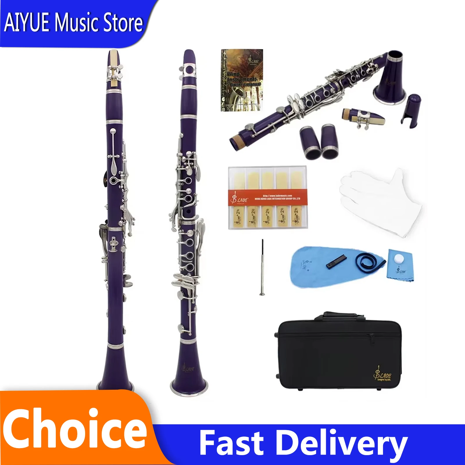SLADE 17 Keys Clarinet Bb Clarinet 6 Rings Blackwinds Clarinetto Portable Bakelite Clarinet Woodwind Instruments With Parts
SLADE 17 Keys Clarinet Bb Clarinet 6 Rings Blackwinds Clarinetto Portable Bakelite Clarinet Woodwind Instruments With Parts