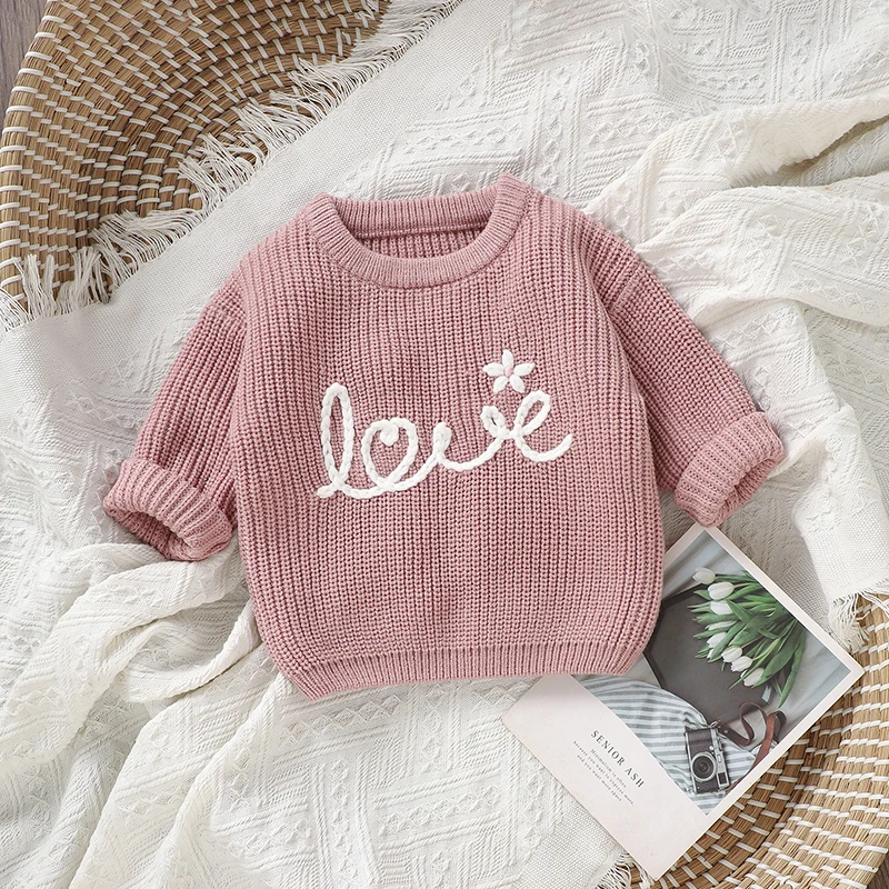 Cute Infant Baby Girl Sweater Toddler Love Bunny Embroidery Long Sleeve Loose Knitted Pullover Tops Warm Clothes
Cute Infant Baby Girl Sweater Toddler Love Bunny Embroidery Long Sleeve Loose Knitted Pullover Tops Warm Clothes
