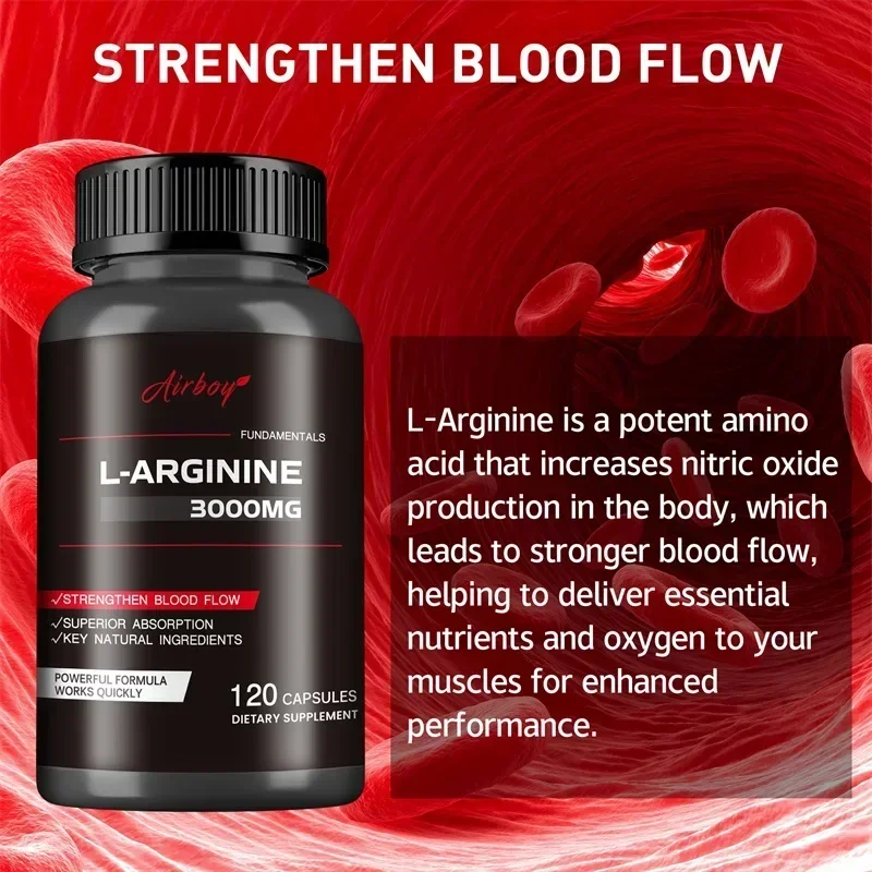 L-Arginine Capsules - Enhance Muscle Strength, Promote Blood Circulation, Super Absorption, and Improve Energy LevelsCapsule
L-Arginine Capsules - Enhance Muscle Strength, Promote Blood Circulation, Super Absorption, and Improve Energy LevelsCapsule