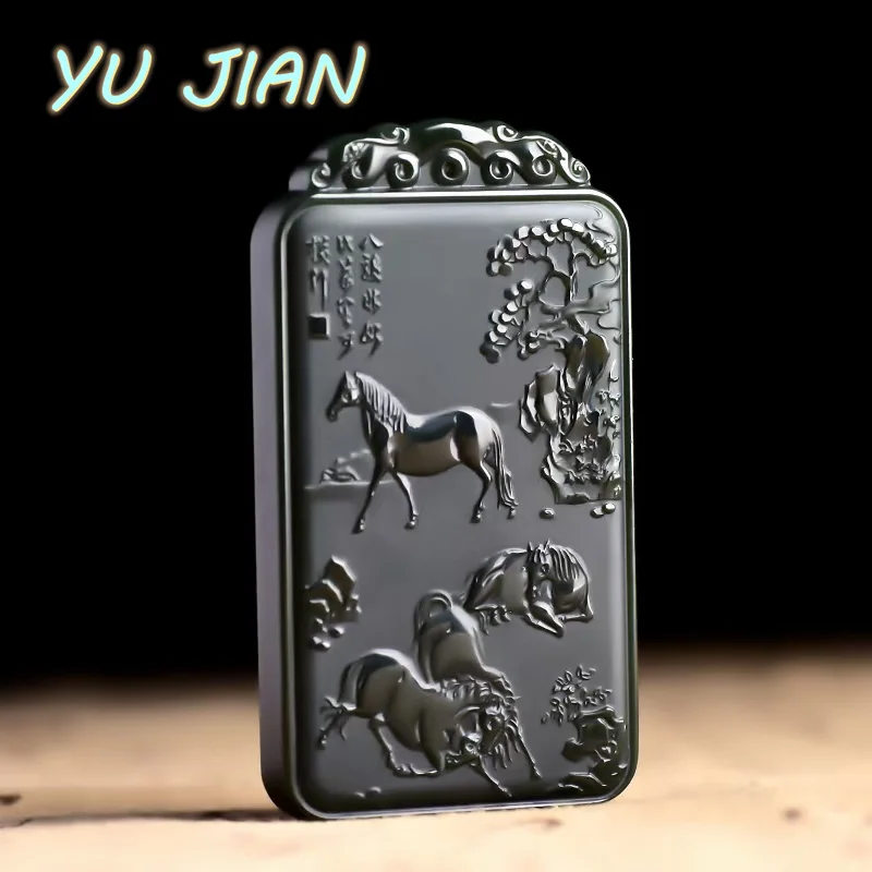 Hetian натуральный сапфир ручная работа восемь лошадей черный зеленый кулон Jadeite модное ожерелье с цепочкой
Hetian натуральный сапфир ручная работа восемь лошадей черный зеленый кулон Jadeite модное ожерелье с цепочкой