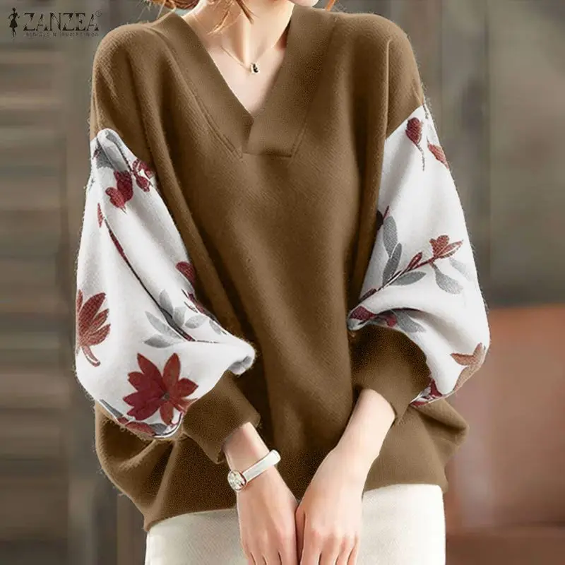 ZANZEA модные толстовки женские джемперы с длинными рукавами 2026 винтажные лоскутные топы с принтом v-образным вырезом повседневные пуловеры женская одежда
ZANZEA модные толстовки женские джемперы с длинными рукавами 2026 винтажные лоскутные топы с принтом v-образным вырезом повседневные пуловеры женская одежда