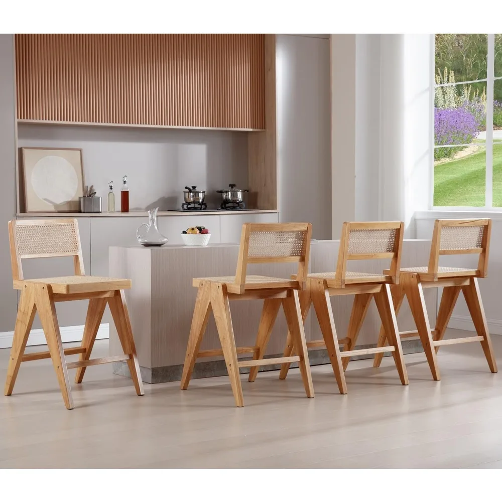 Mid-Century Modern Counter Stools With Cane Seat Retro Island Chairs With Footrest Wood Frame for Kitchen Island/Home Bar/Pub
Mid-Century Modern Counter Stools With Cane Seat Retro Island Chairs With Footrest Wood Frame for Kitchen Island/Home Bar/Pub