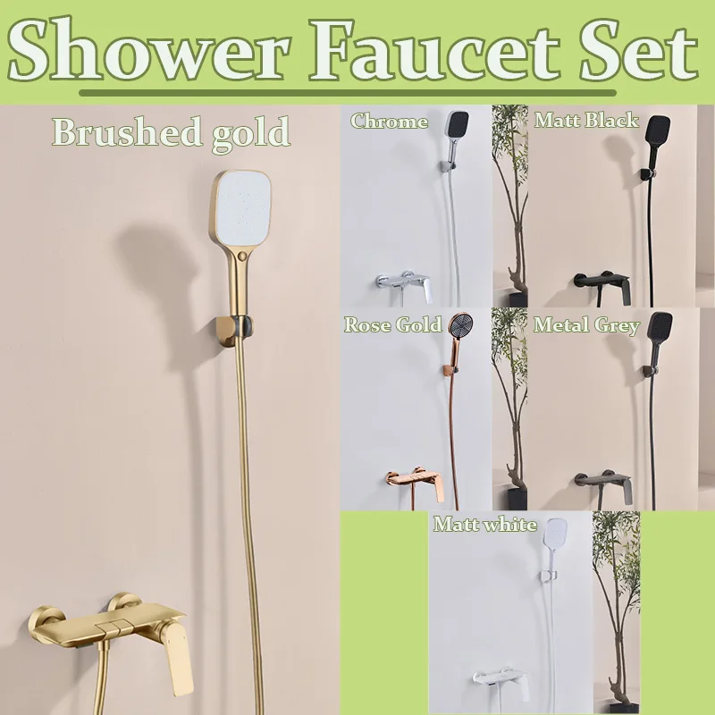Bath Hand Shower Set Square Control Valve Hot Cold Mixer Handshower Set 1.5M PVC Hose Rose Gold Metal Grey
Bath Hand Shower Set Square Control Valve Hot Cold Mixer Handshower Set 1.5M PVC Hose Rose Gold Metal Grey