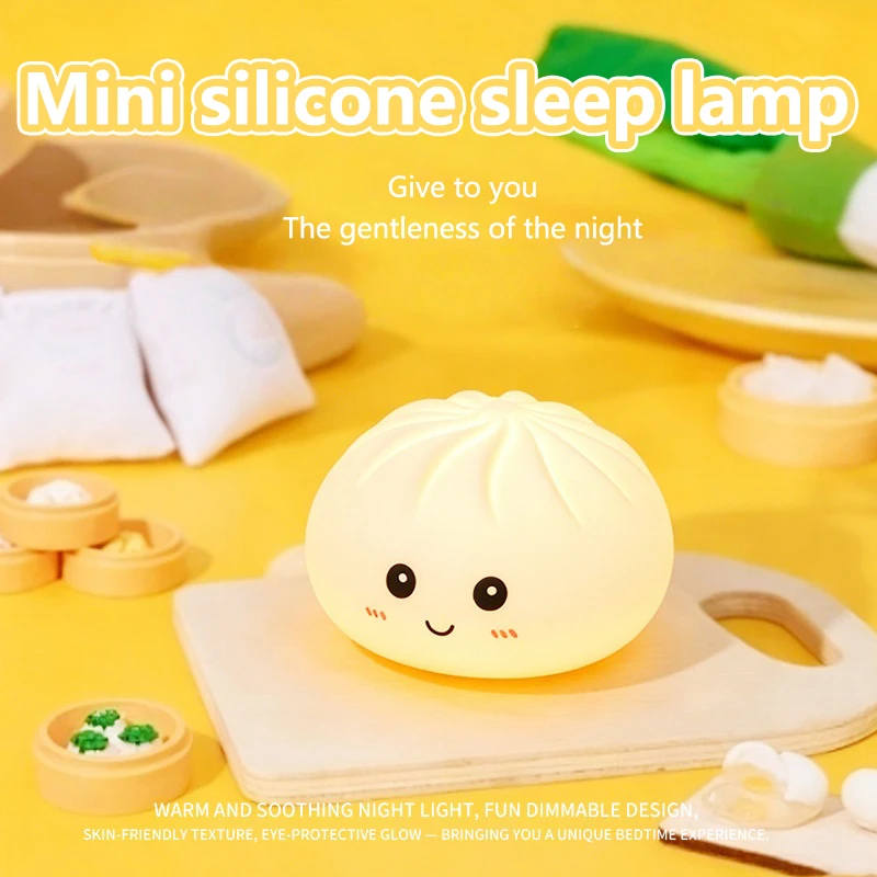 Bun Shaped Silicone Night Lamp Squeeze Sensory Squishy Toy Three Gear Warm Light USB Charging Glowing Ornament Decor Present
Bun Shaped Silicone Night Lamp Squeeze Sensory Squishy Toy Three Gear Warm Light USB Charging Glowing Ornament Decor Present
