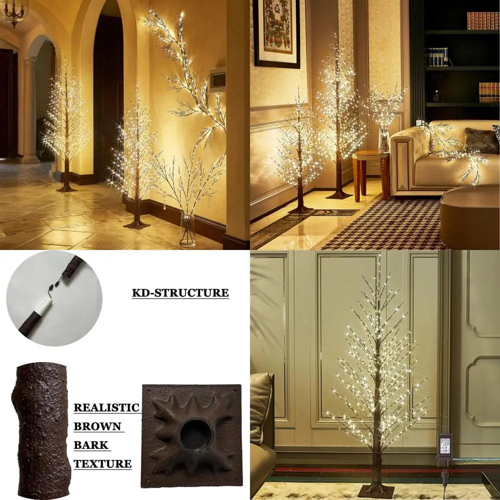 6-Foot Brown Alpine Twig Tree with 810 LED Warm White Lights for Christmas and Winter Holiday Decor, Suitable for Indoor and Out
6-Foot Brown Alpine Twig Tree with 810 LED Warm White Lights for Christmas and Winter Holiday Decor, Suitable for Indoor and Out