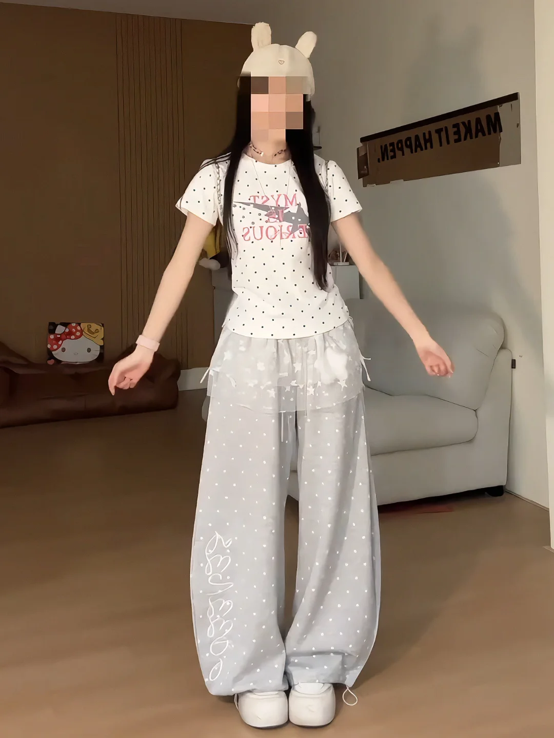 plus Size Women's Grey Polka Dot Casual Pants Loose Wide Leg Design Summer 2026 New Style Slimming Effect High Waist Trousers
plus Size Women's Grey Polka Dot Casual Pants Loose Wide Leg Design Summer 2026 New Style Slimming Effect High Waist Trousers