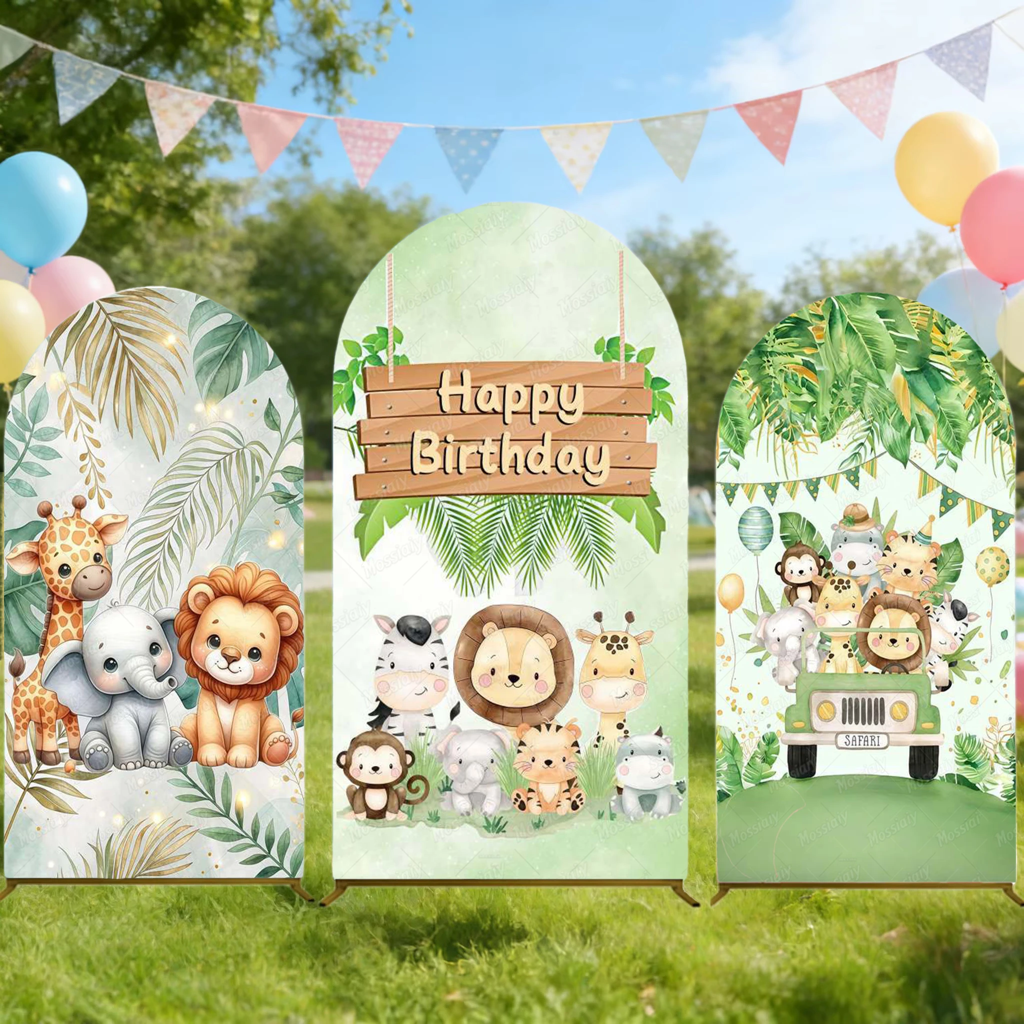 Safari Jungle Birthday Party Arch Cover Backdrop Forest Cartoon Driving Car Animals Boy Girl Wild One Arched Wall Background
Safari Jungle Birthday Party Arch Cover Backdrop Forest Cartoon Driving Car Animals Boy Girl Wild One Arched Wall Background