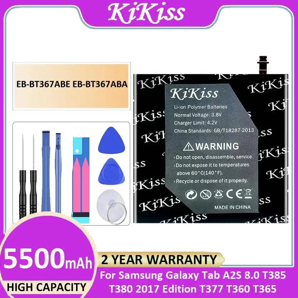 Tablet Battery EB-BT367ABE EB-BT367ABA 5500Mah For Samsung Galaxy Tab A2S 8.0 T385 T380 2017 Edition T377 T360 T365
Tablet Battery EB-BT367ABE EB-BT367ABA 5500Mah For Samsung Galaxy Tab A2S 8.0 T385 T380 2017 Edition T377 T360 T365