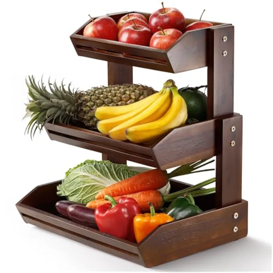 Fruit Basket for Counter Wooden Fruit Bowl for Kitchen Counter Organizer, Vegetable and Produce Storage, Wooden Basket and Snac
Fruit Basket for Counter Wooden Fruit Bowl for Kitchen Counter Organizer, Vegetable and Produce Storage, Wooden Basket and Snac