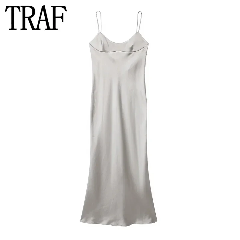 TRAF Backless Satin Dress Woman Grey Slip Long Dress Women Sleeveless Midi Sexy Evening Dresses 2024 Summer Club Party Dresses
TRAF Backless Satin Dress Woman Grey Slip Long Dress Women Sleeveless Midi Sexy Evening Dresses 2024 Summer Club Party Dresses