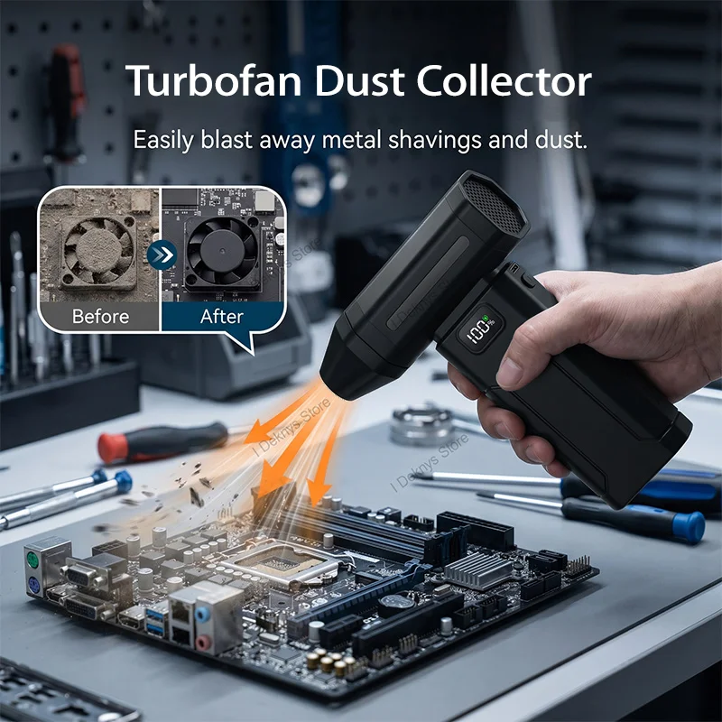 150000RPM Powerful Air Blower Turbo Jet Blower Brushless Motor Turbo Fan Jet Fan Cleaning Air Duster Blower Air Puissant Tool
150000RPM Powerful Air Blower Turbo Jet Blower Brushless Motor Turbo Fan Jet Fan Cleaning Air Duster Blower Air Puissant Tool