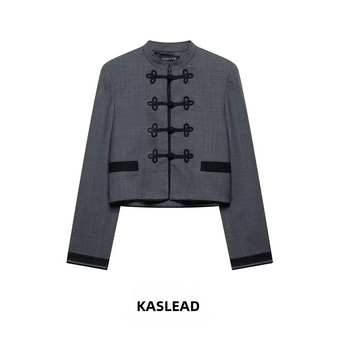 KASLEAD New Women's Fashion Versatile Rope Buckle Suit Jacket Short Style Long Sleeve Polyester Fiber Summer Collection
KASLEAD New Women's Fashion Versatile Rope Buckle Suit Jacket Short Style Long Sleeve Polyester Fiber Summer Collection