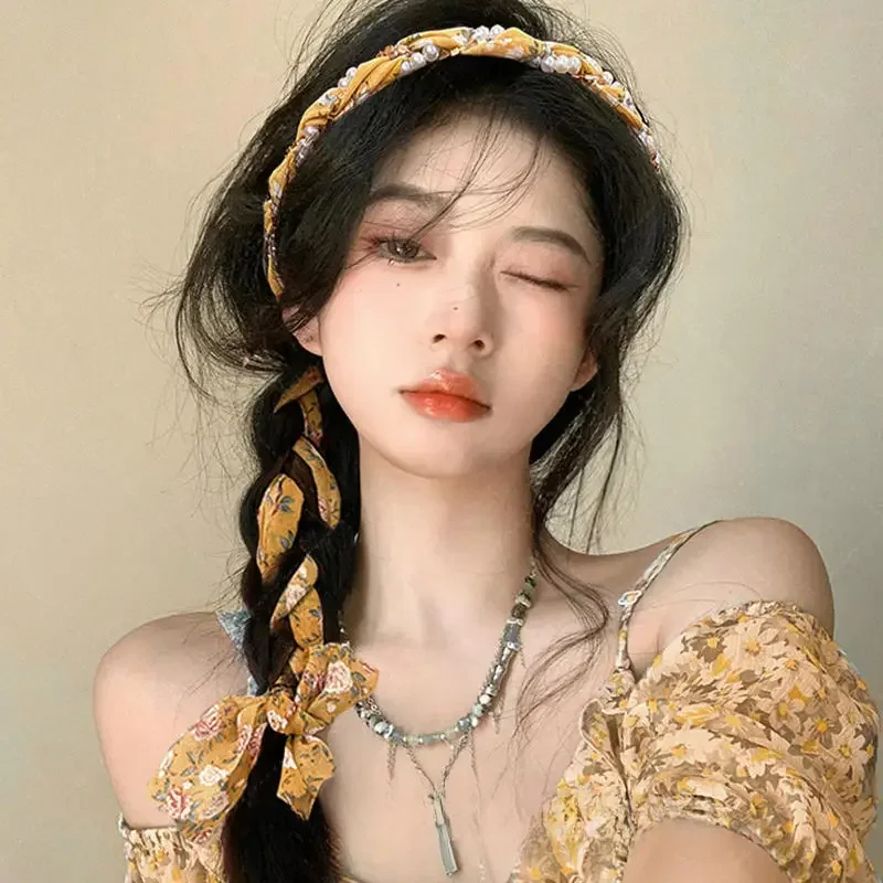 French pearl streamer tied hair integrated headband girl premium braided hair braided hairband hairpin headpiece beach vacation
French pearl streamer tied hair integrated headband girl premium braided hair braided hairband hairpin headpiece beach vacation
