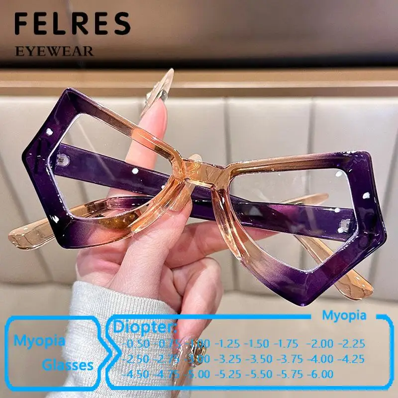 Irregular Large Frame Color Myopia Glasses Cat Eye Butterfly Glasses Frame Finished Anti Blue Light Prescription Glasses
Irregular Large Frame Color Myopia Glasses Cat Eye Butterfly Glasses Frame Finished Anti Blue Light Prescription Glasses