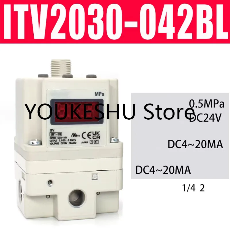 New original electrical proportional valve ITV2030-042BL Equipped with B-bracket and data cable
New original electrical proportional valve ITV2030-042BL Equipped with B-bracket and data cable