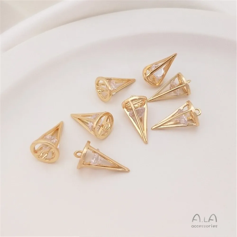 14K Gold Color-preserving Inlay Zircon Pointed Cone Pendant Long Cone Pendant Diy Necklace Earrings Ear Pendant Accessories
14K Gold Color-preserving Inlay Zircon Pointed Cone Pendant Long Cone Pendant Diy Necklace Earrings Ear Pendant Accessories