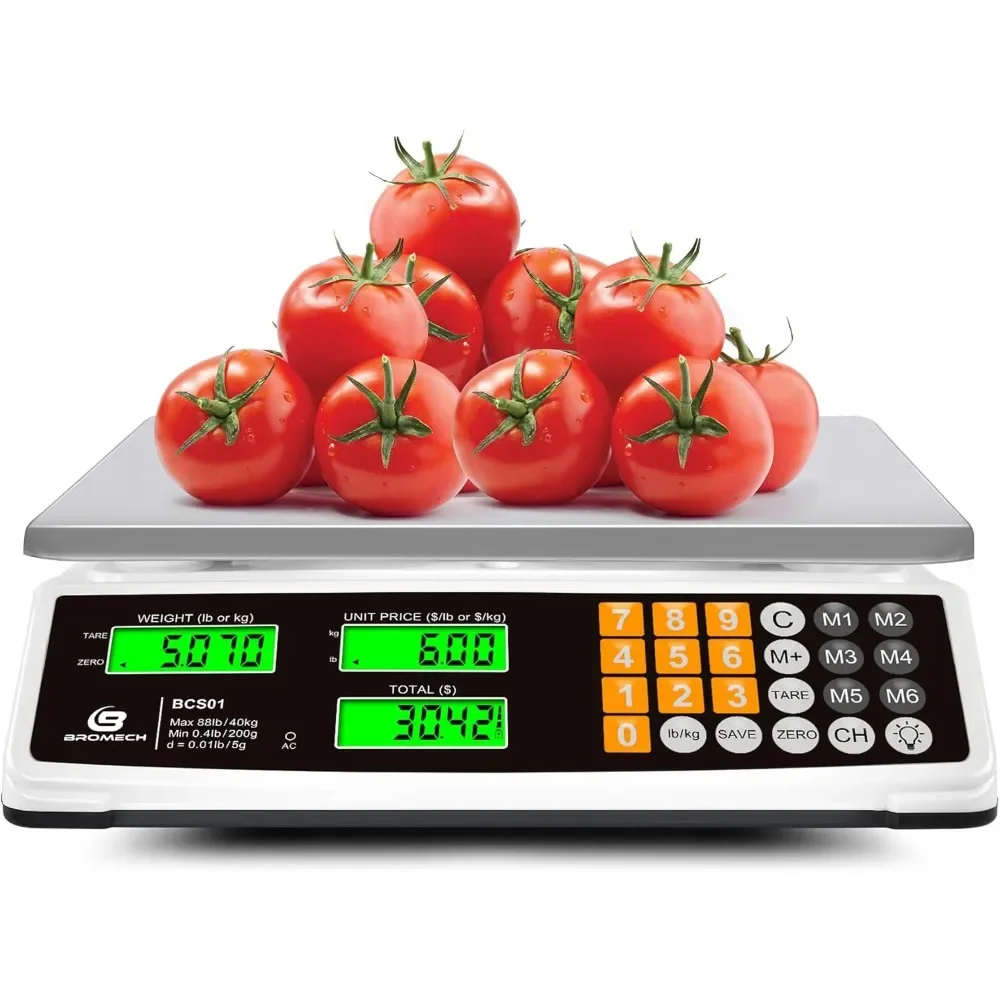 Price Computing Scale 88lb/40kg and Green Bright Backlight for Farmers Markets, Meat Shop, Deli Kitchen Scales
Price Computing Scale 88lb/40kg and Green Bright Backlight for Farmers Markets, Meat Shop, Deli Kitchen Scales