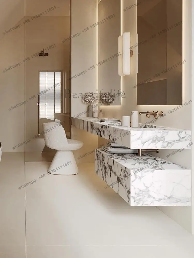 Any Size Custom French Style Wall Mounted Vanity Carrara White Luxury Stone High Hardness Stain Resistant Villa Bathroom Cabinet
Any Size Custom French Style Wall Mounted Vanity Carrara White Luxury Stone High Hardness Stain Resistant Villa Bathroom Cabinet