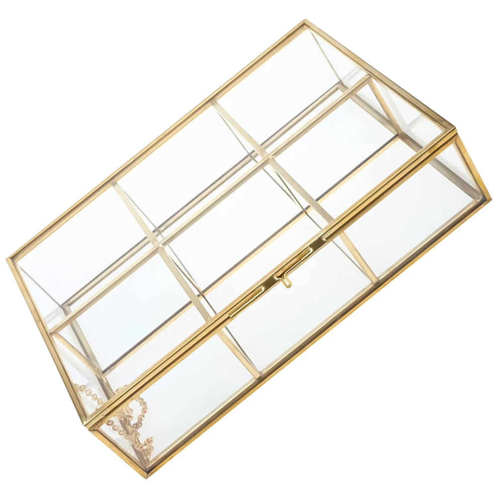 Retro Copper Frame Glass Lid Jewelry Box 6 Compartments Organizer Storage Display Case for Earrings Necklaces Rings
Retro Copper Frame Glass Lid Jewelry Box 6 Compartments Organizer Storage Display Case for Earrings Necklaces Rings