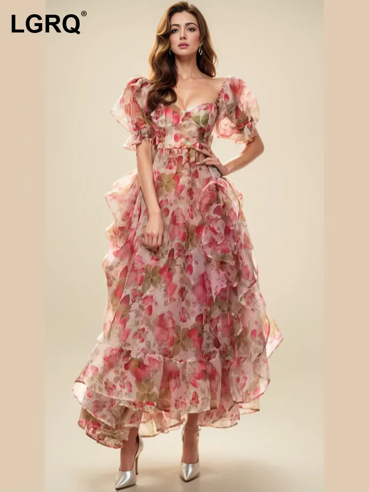 LGRQ Women's Sweet Style Dress Fashion Lower Waist Puff Sleeve Strapless Short Sleeve Elegant Dresses 2024 New Summer 19ZZ230
LGRQ Women's Sweet Style Dress Fashion Lower Waist Puff Sleeve Strapless Short Sleeve Elegant Dresses 2024 New Summer 19ZZ230