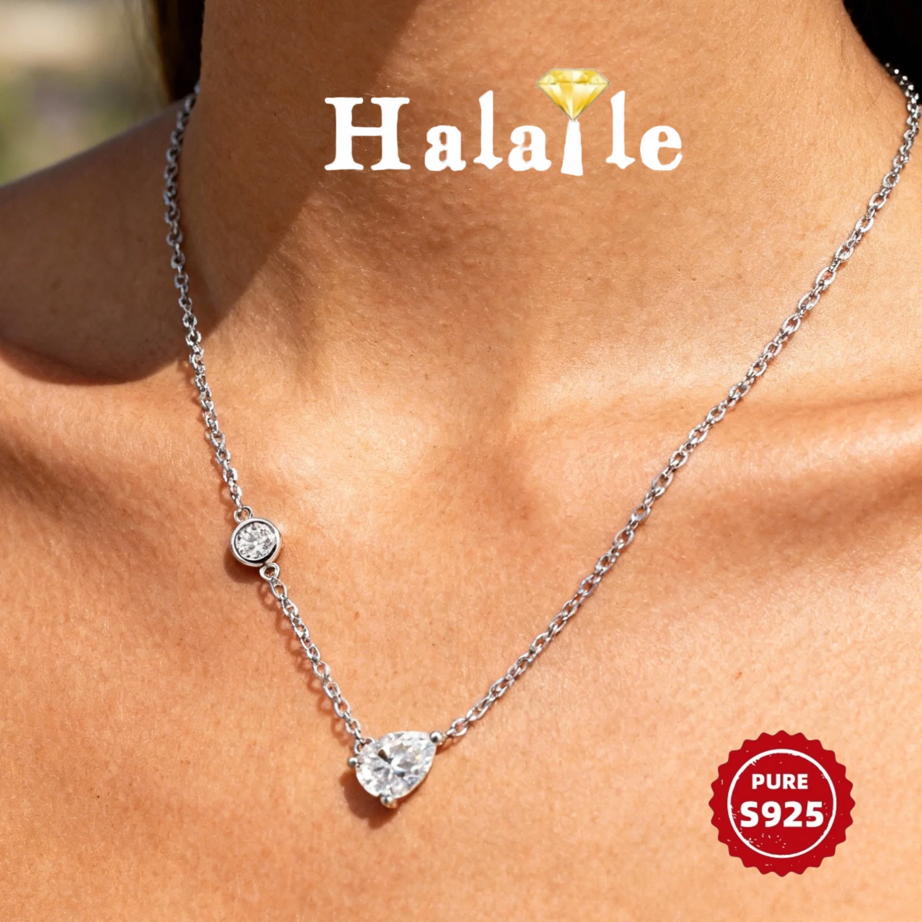 Halaile 1.25CT Moissanite Necklace 100% S925 Sterling Silver Pear Pendant For Women Sparkling Fine Jewelry Light Luxury Gift
Halaile 1.25CT Moissanite Necklace 100% S925 Sterling Silver Pear Pendant For Women Sparkling Fine Jewelry Light Luxury Gift