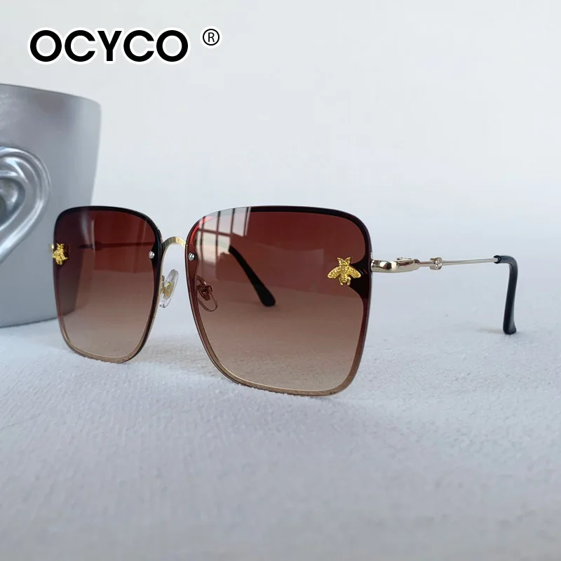 New Luxury Brand Designer Sunglasses Woman Vintage Rimless Square Sun Glasses Female Gradient Shades Little Bee Ladies Oculos
New Luxury Brand Designer Sunglasses Woman Vintage Rimless Square Sun Glasses Female Gradient Shades Little Bee Ladies Oculos