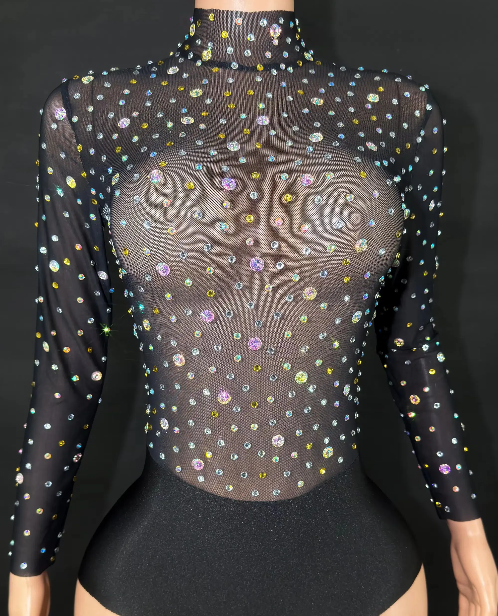 ZD Sexy Full Sleeve Mesh Rompers for Women with Diamonds Hollow out Open Back Bodysuit for Night Club Wear
ZD Sexy Full Sleeve Mesh Rompers for Women with Diamonds Hollow out Open Back Bodysuit for Night Club Wear