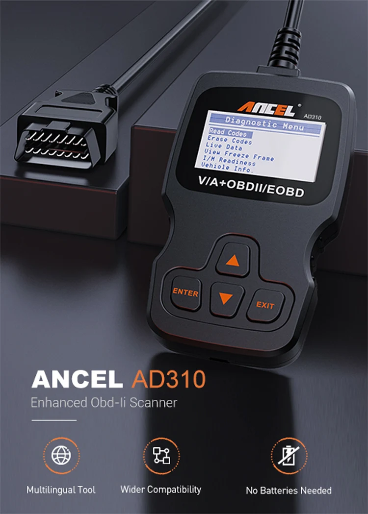 9-language Plug and play ANCEL AD310 OBD2 Universal car Fault Diagnostic Tool Automatic Scanner Engine Fault Code Reader repair
9-language Plug and play ANCEL AD310 OBD2 Universal car Fault Diagnostic Tool Automatic Scanner Engine Fault Code Reader repair