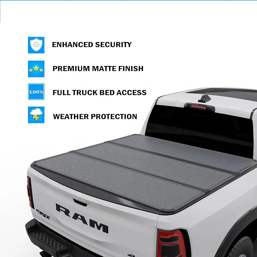 Hot Sale Low Profile Hard Folding Truck Bed Tonneau Cover Compatible with For 2019-2023 Ram 1500 5.7 Ft Short Bed New Body
Hot Sale Low Profile Hard Folding Truck Bed Tonneau Cover Compatible with For 2019-2023 Ram 1500 5.7 Ft Short Bed New Body