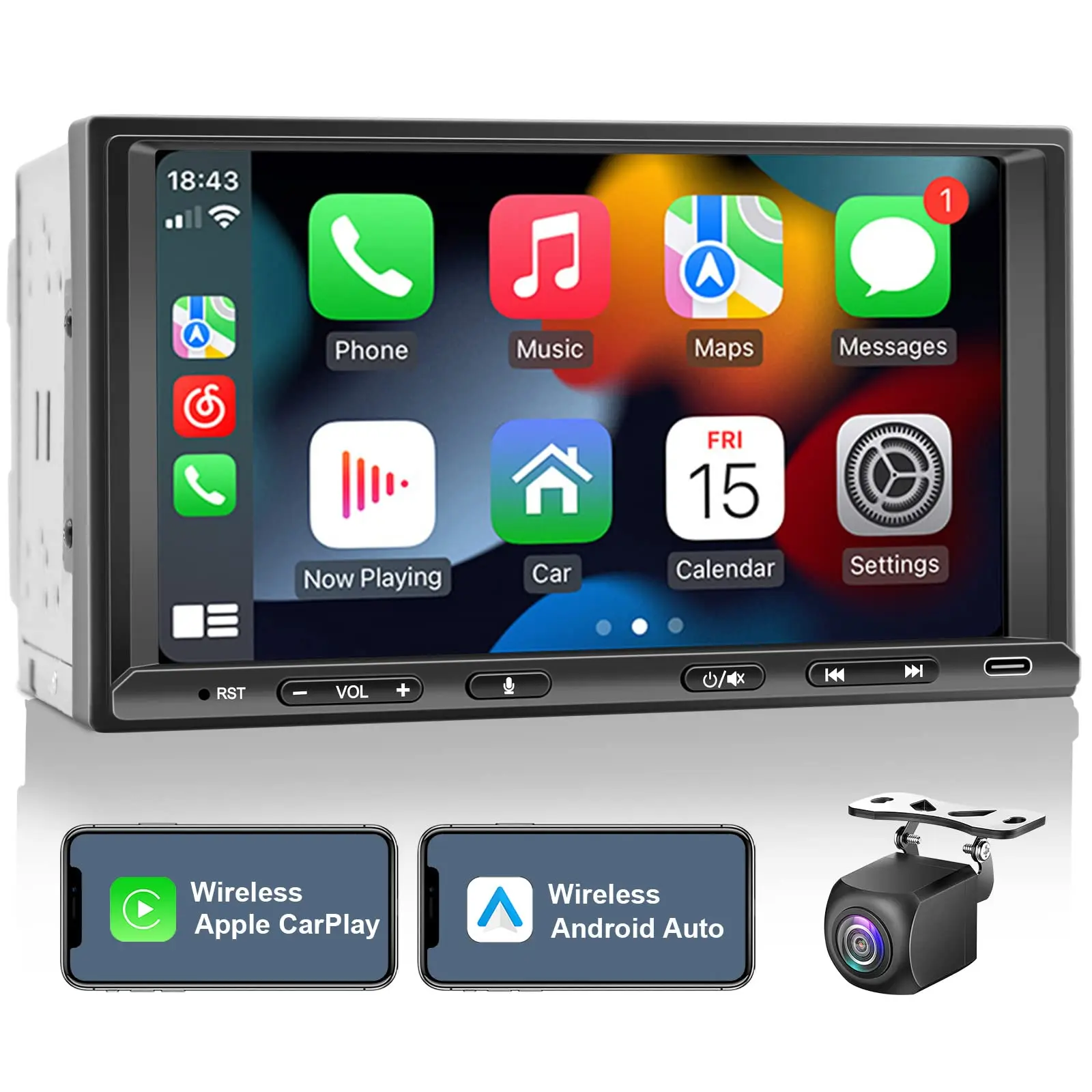 Автомагнитола CarPlay и Android, стерео-система с 7-дюймовым экраном, Bluetooth, камерой, AM/FM,SWC,AUX, типоразмер 2 Din
Автомагнитола CarPlay и Android, стерео-система с 7-дюймовым экраном, Bluetooth, камерой, AM/FM,SWC,AUX, типоразмер 2 Din