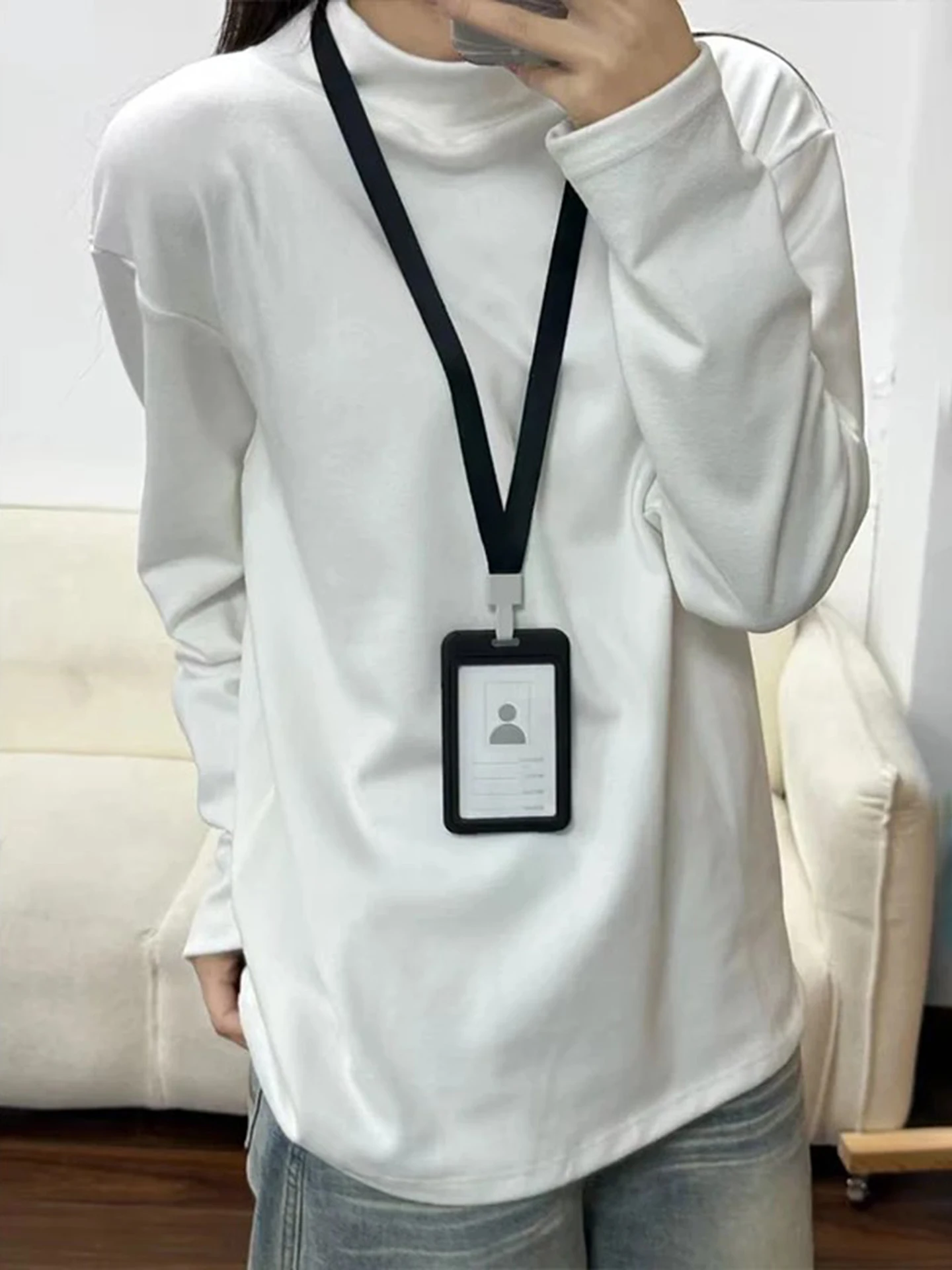 White f-High Collar Men's Long Sve Base irt CleanFit Premium Feel German Velvet Inner Wear for Autumn Youth Faion
White f-High Collar Men's Long Sve Base irt CleanFit Premium Feel German Velvet Inner Wear for Autumn Youth Faion