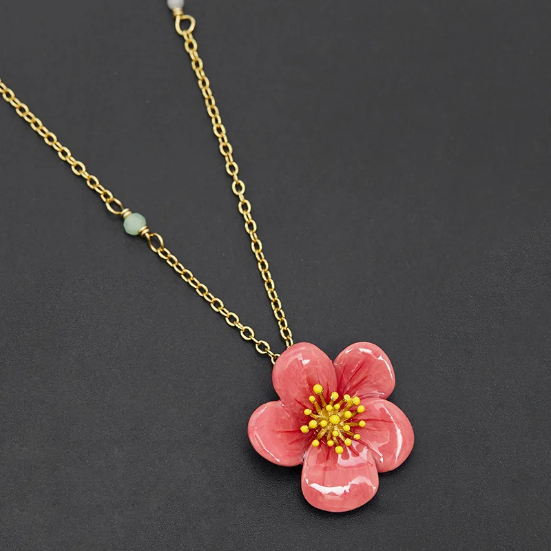 Boho Style Trendy Cute Sweet Red Plum Blossom Pendant Necklace, Handmade Drip Oil Red Wax Plum Collar Linker Necklace for Women
Boho Style Trendy Cute Sweet Red Plum Blossom Pendant Necklace, Handmade Drip Oil Red Wax Plum Collar Linker Necklace for Women