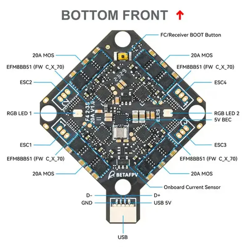 NEW For BETAFPV F4 2-3S 20A AIO FC V1 Module For Pavo Pico Brushless Whoop Quadcopter HX115 SE Toothpick Drones
NEW For BETAFPV F4 2-3S 20A AIO FC V1 Module For Pavo Pico Brushless Whoop Quadcopter HX115 SE Toothpick Drones