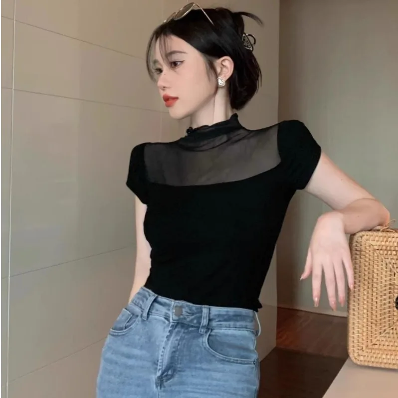 Футболка Slim Fit Me с вырезом ort Sve, женская модный дизайн, повседневный весенний топ из смеси хлопка с высоким воротником
Футболка Slim Fit Me с вырезом ort Sve, женская модный дизайн, повседневный весенний топ из смеси хлопка с высоким воротником