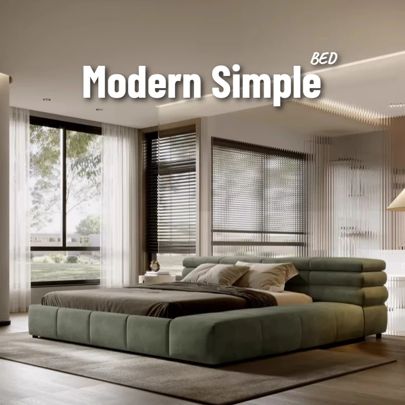 Decor Aesthetic Double Bed Soft Backrest Headboard Modern Fashion Bed 2 People King Size Frame Bedroom Sets Full Set Furniture
Decor Aesthetic Double Bed Soft Backrest Headboard Modern Fashion Bed 2 People King Size Frame Bedroom Sets Full Set Furniture
