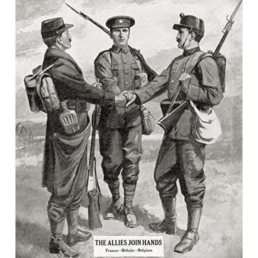 DPI12285539LARGE Allied Soldiers of France Britain and Belgium Join Hands. from The War Illustrated Album Deluxe Published 1915
DPI12285539LARGE Allied Soldiers of France Britain and Belgium Join Hands. from The War Illustrated Album Deluxe Published 1915