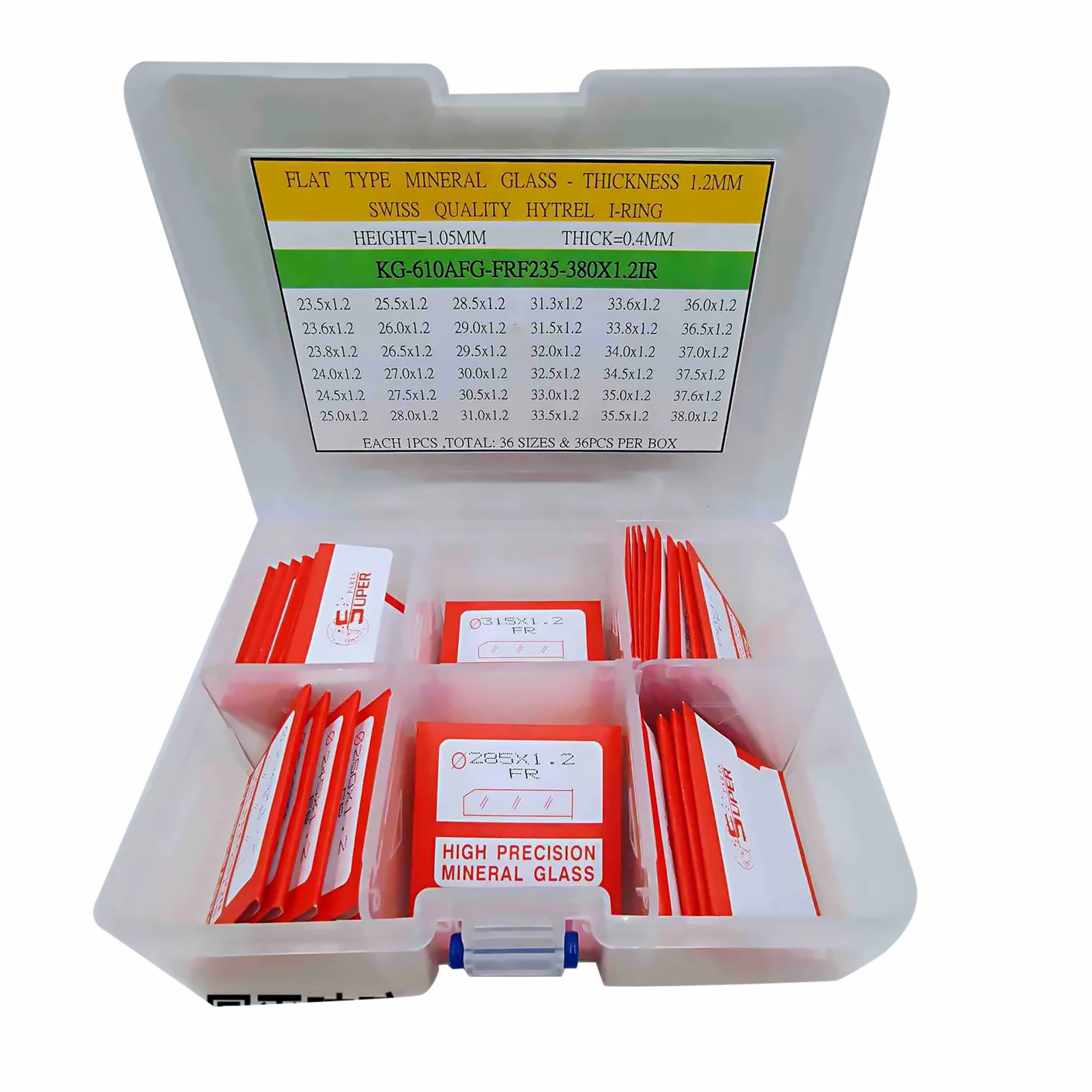 Хрустальное минеральное стекло для часов толщиной 1,2 мм, плоское круглое минеральное стекло для часов с водонепроницаемым кольцом, ассортиментный комплект
Хрустальное минеральное стекло для часов толщиной 1,2 мм, плоское круглое минеральное стекло для часов с водонепроницаемым кольцом, ассортиментный комплект