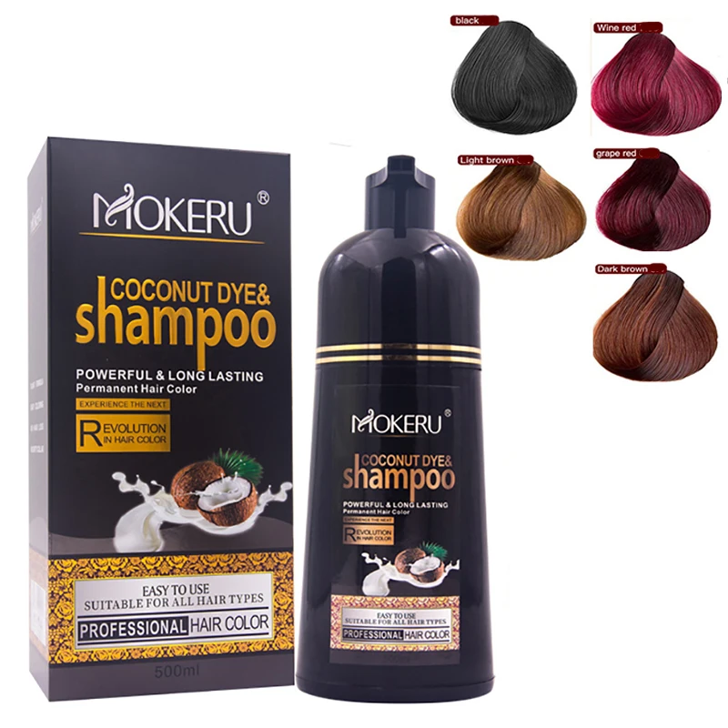 Mokeru 500ml Coconut oil extrac Hair Color Shampoo Dark Brown Lasting Fast Coloring Hair Dye Shampoo for Cover Gray Hair
Mokeru 500ml Coconut oil extrac Hair Color Shampoo Dark Brown Lasting Fast Coloring Hair Dye Shampoo for Cover Gray Hair