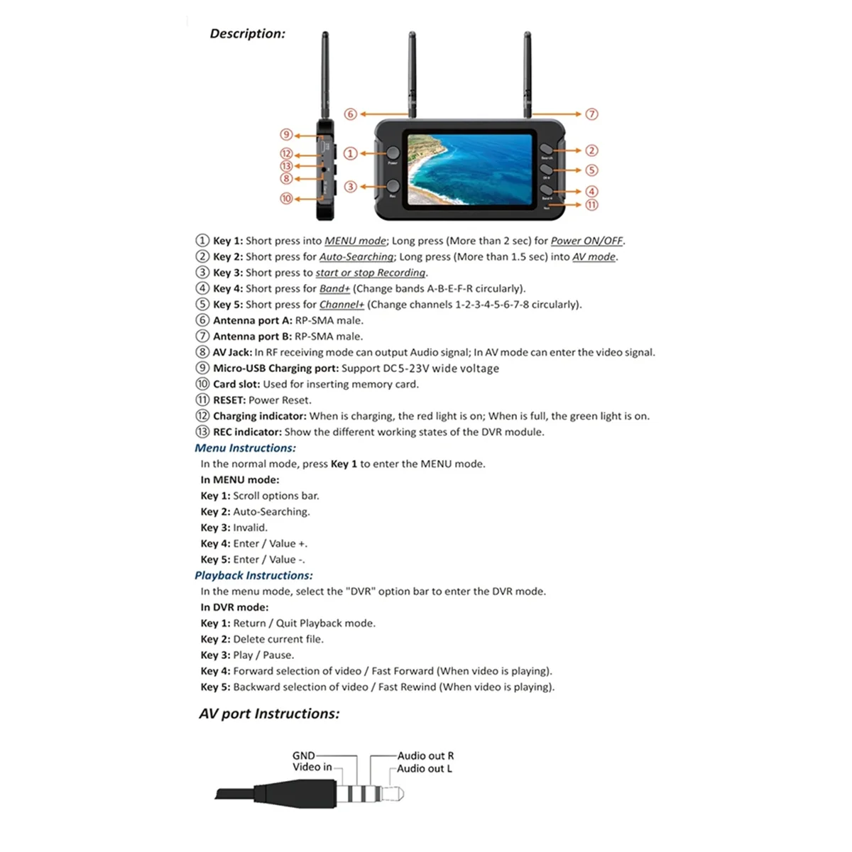 B47C 5,8G FPV-монитор с DVR 40CH 4,3-дюймовый ЖК-дисплей 16:9 NTSC/PAL Автоматический поиск видеозаписи для RC FPV Drone Quadcopter
B47C 5,8G FPV-монитор с DVR 40CH 4,3-дюймовый ЖК-дисплей 16:9 NTSC/PAL Автоматический поиск видеозаписи для RC FPV Drone Quadcopter